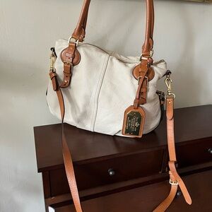 Ralph Lauren Cream and Tan Leather Shoulder or Crossbody Bag